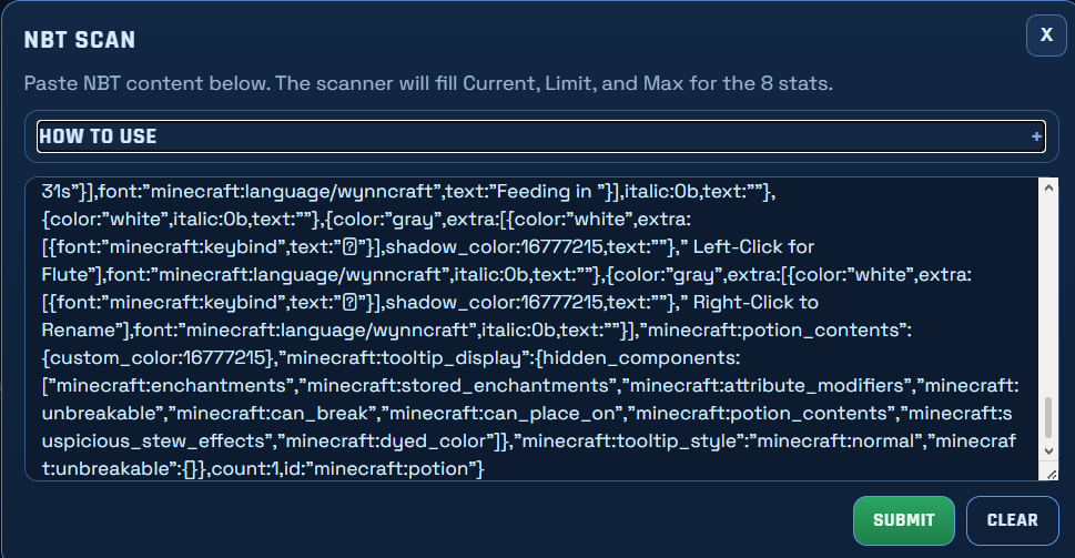 NBT scan input reference